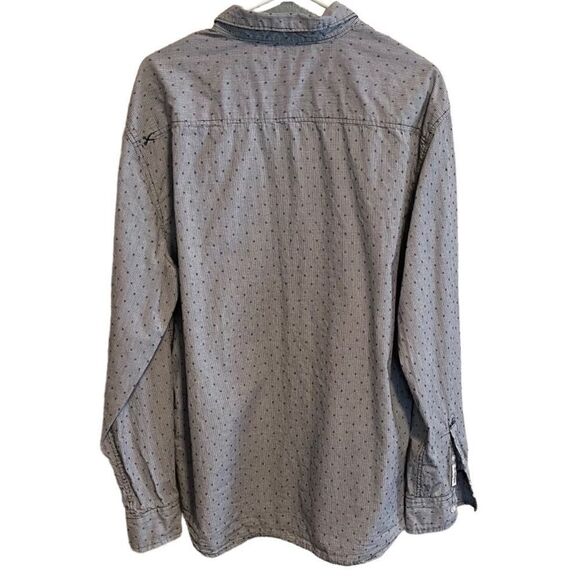 MARK ECKO- Men’s White & Black Long Sleeve Button Down Swiss Dot Shirt, Size XL - Picture 6 of 10